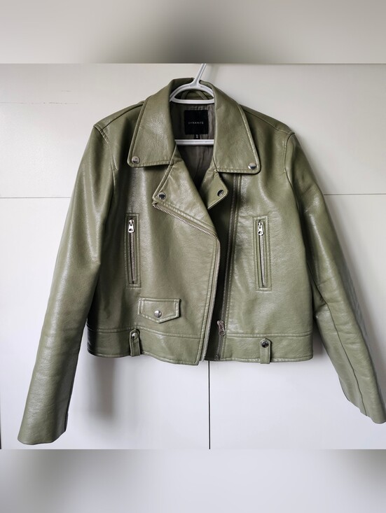 Dynamite Jackets & Blazers - Dynamite Green Vegan Faux Leather Jacket Coat Spring Medium Large